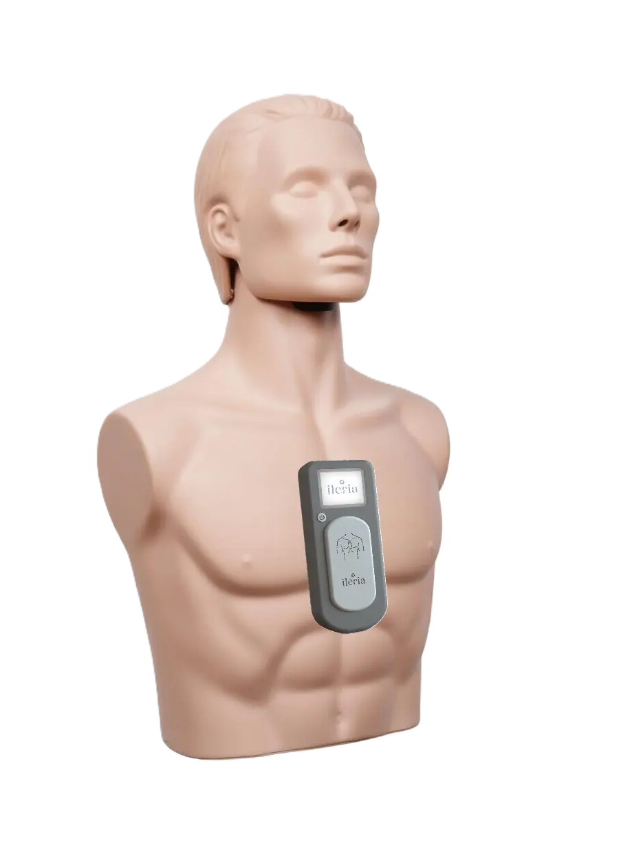 Ileria CPR Training Platform Device on Manikin