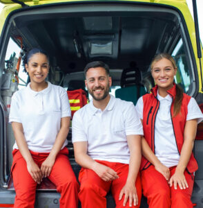 Rescuers preparing to perform high-quality CPR